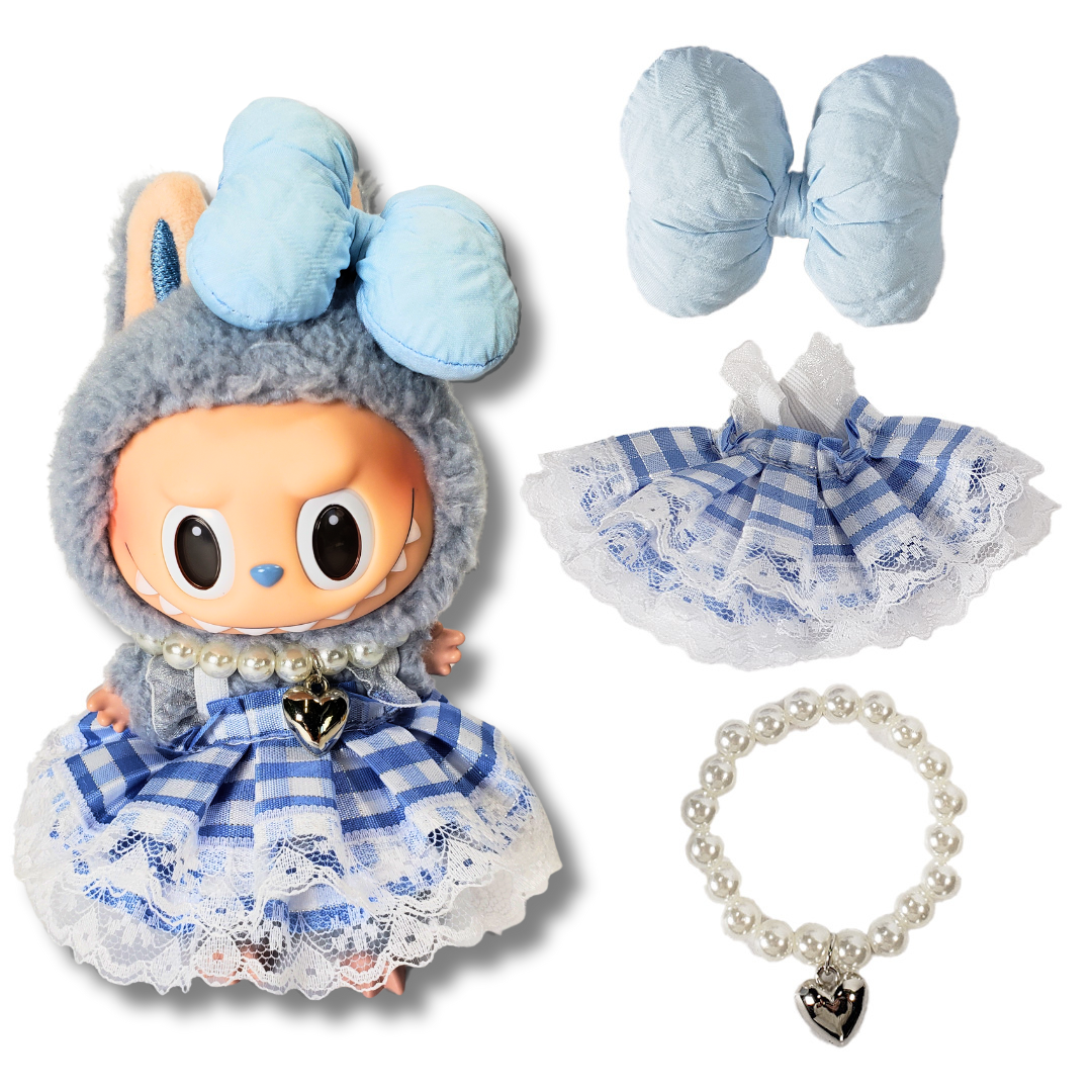 3-Piece Outfits for Labubu - Stylish 17cm Doll Clothing & Accessories, Fashion Clothes for Collectible Dolls, Doll Not Included