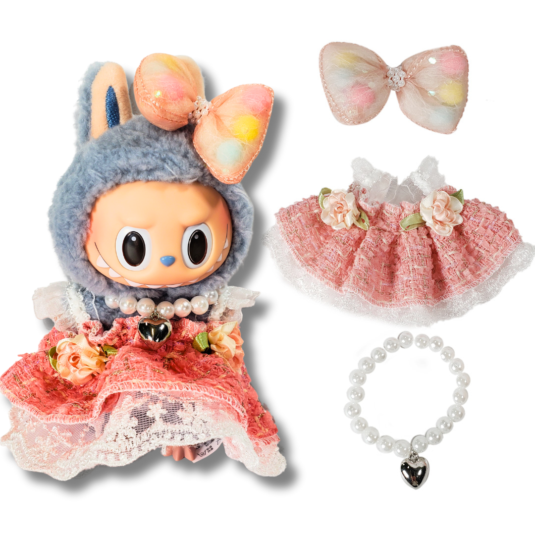 3-Piece Outfits for Labubu - Stylish 17cm Doll Clothing & Accessories, Fashion Clothes for Collectible Dolls, Doll Not Included