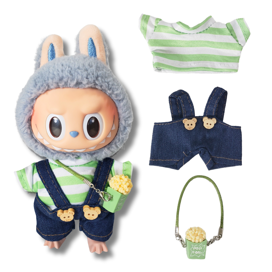 3-Piece Outfits for Labubu - Stylish 17cm Doll Clothing & Accessories, Fashion Clothes for Collectible Dolls, Doll Not Included