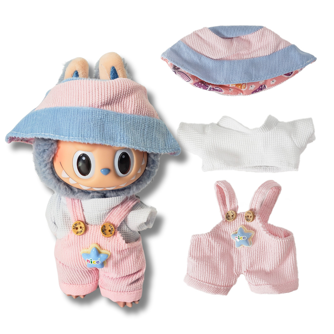 3-Piece Outfits for Labubu - Stylish 17cm Doll Clothing & Accessories, Fashion Clothes for Collectible Dolls, Doll Not Included
