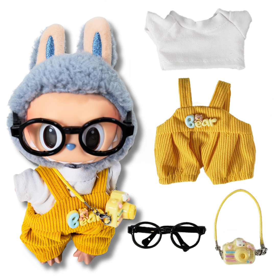 3-Piece Outfits for Labubu - Stylish 17cm Doll Clothing & Accessories, Fashion Clothes for Collectible Dolls, Doll Not Included