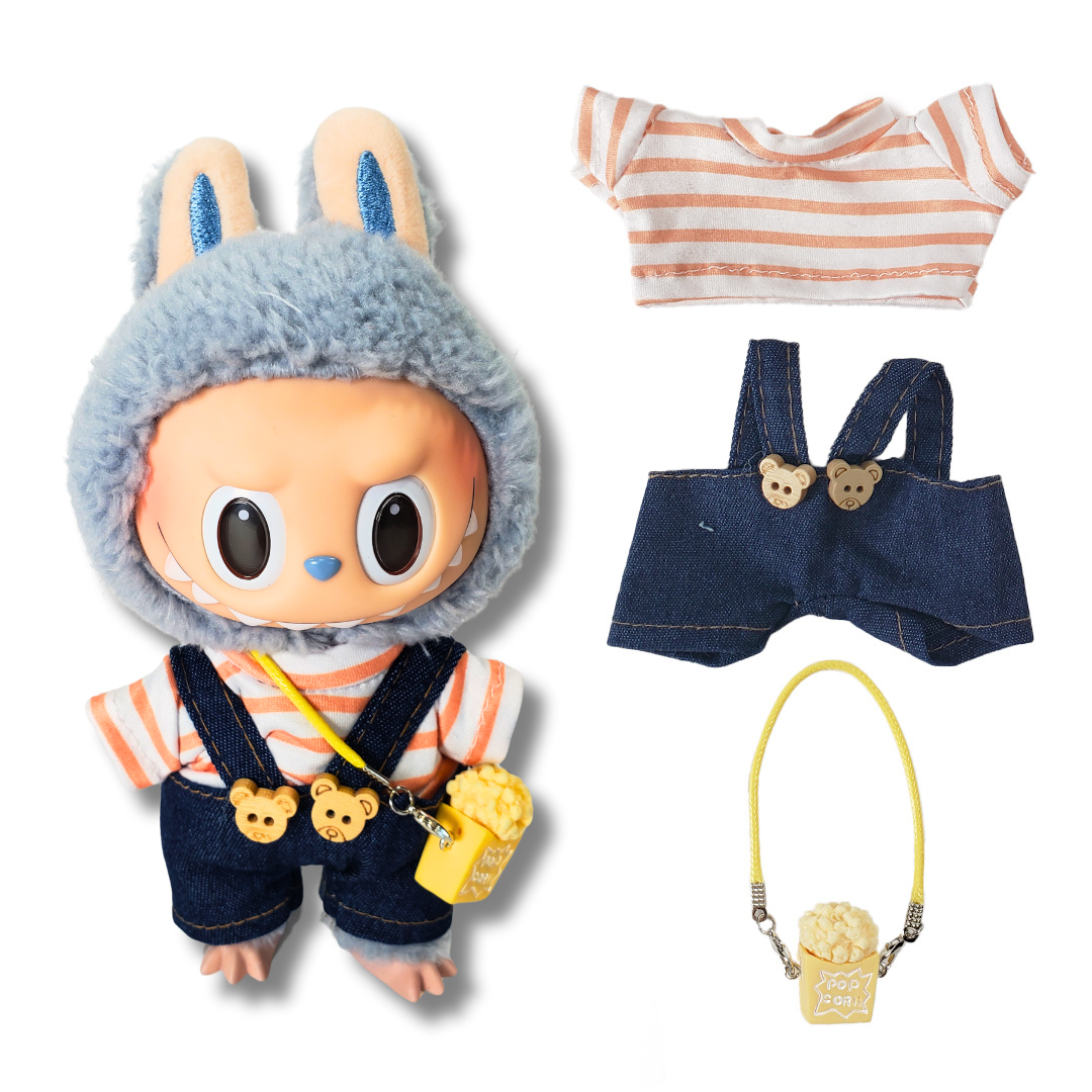 3-Piece Outfits for Labubu - Stylish 17cm Doll Clothing & Accessories, Fashion Clothes for Collectible Dolls, Doll Not Included