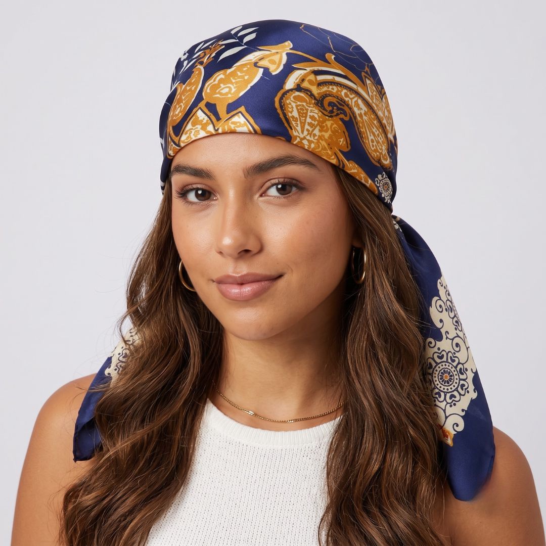 LQQKS 36 Inch Head Scarf for Women – Square Hair Wrap & Neck Scarf Silk Feel 28 Styles