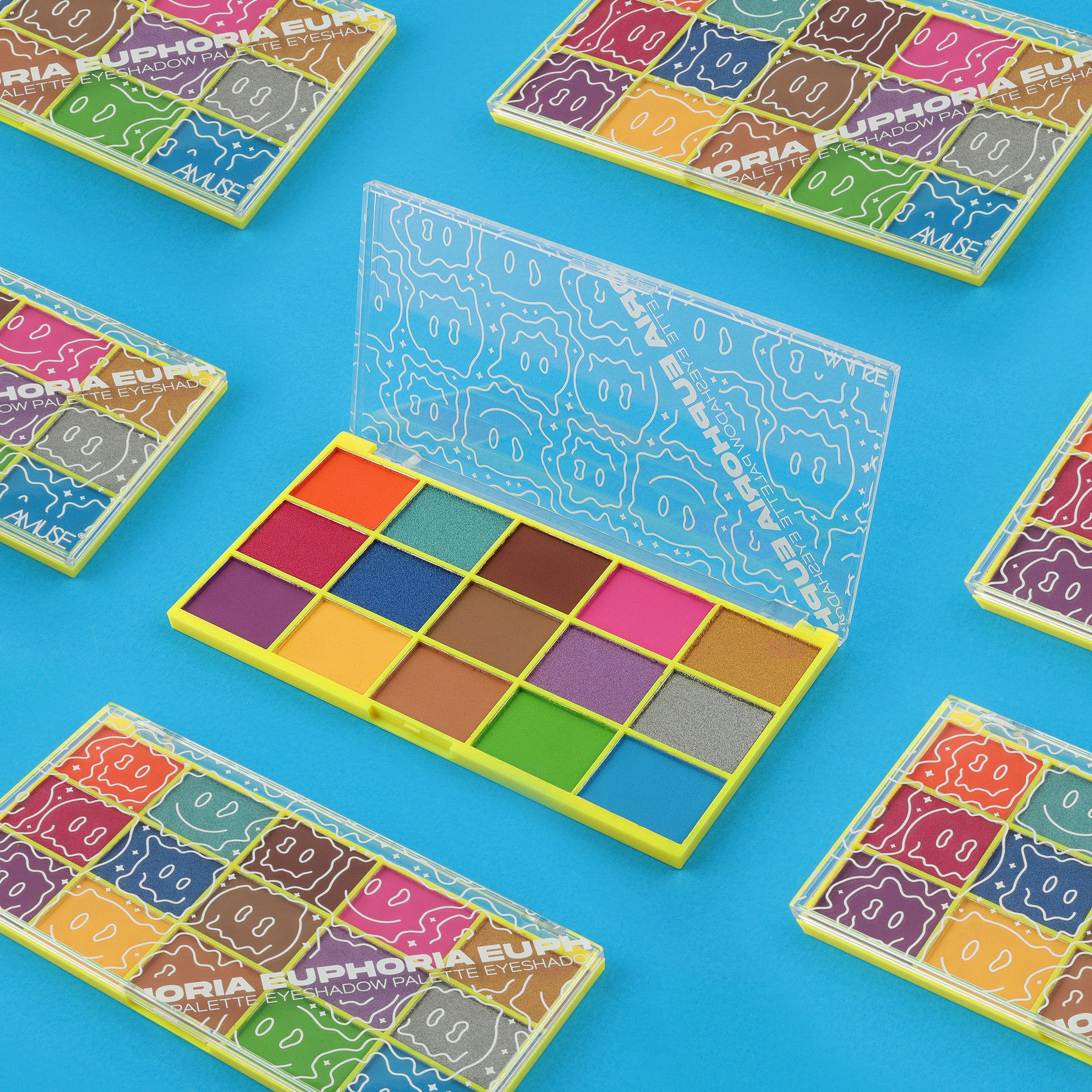 AMUSE Euphoria 15-Color Rainbow Eyeshadow Palette | Matte & Shimmer