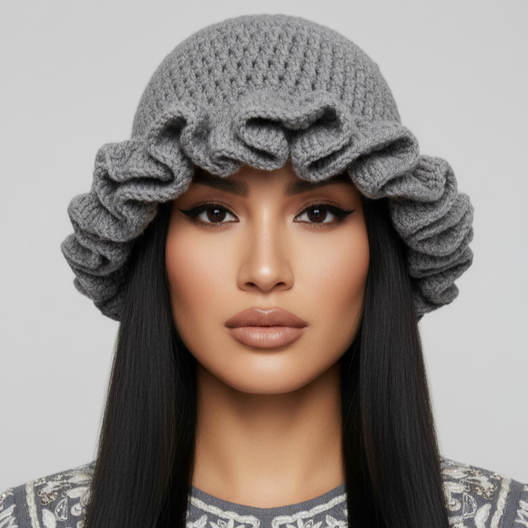 Women's Crochet Bucket Hat – Knitted Boho Fisherman Hat, Foldable Fashion Bucket Cap for Travel, Festivals & Everyday Wear