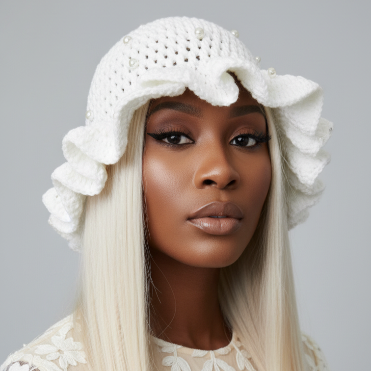 Women's Crochet Bucket Hat – Knitted Boho Fisherman Hat, Foldable Fashion Bucket Cap for Travel, Festivals & Everyday Wear
