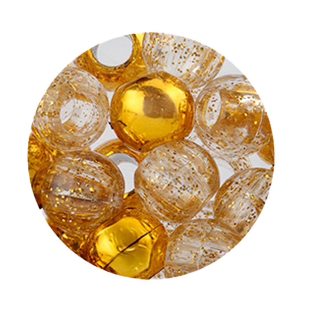 Plastic Hair Beads – Large Pack 120 pcs 14mm, Glossy Styling Beads for Braids, Twists, Crafts, Girls & Women, Classic Braiding Accessories with Braiding Tool