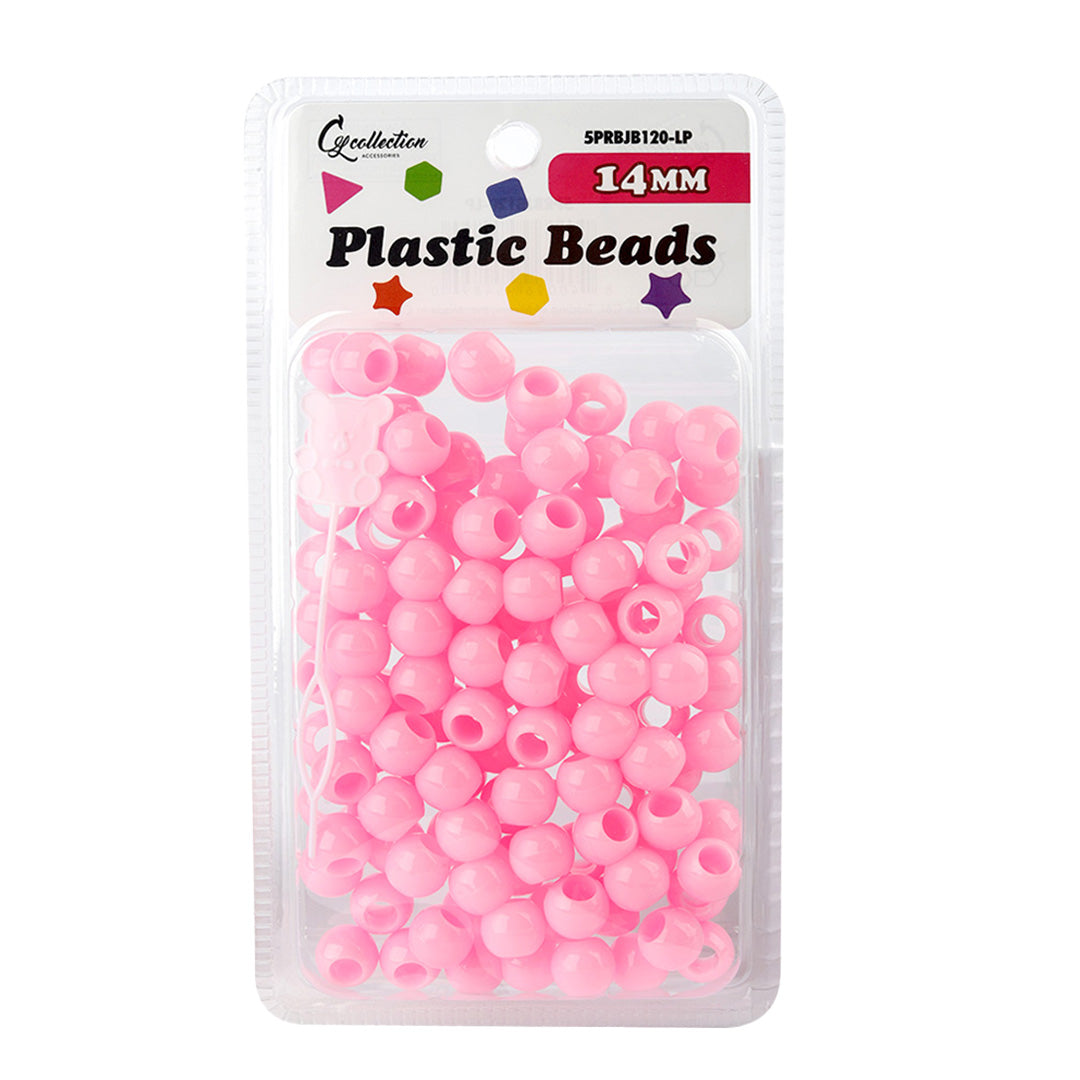Plastic Hair Beads – Large Pack 120 pcs 14mm, Glossy Styling Beads for Braids, Twists, Crafts, Girls & Women, Classic Braiding Accessories with Braiding Tool
