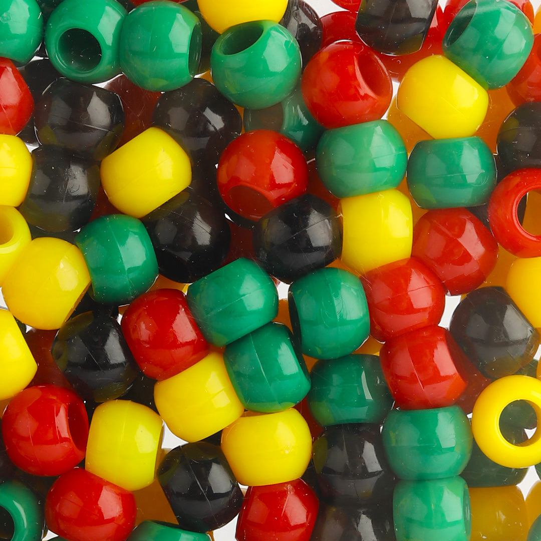 Plastic Hair Beads – Large Pack 300 pcs 10mm, Glossy Styling Beads for Braids, Twists, Crafts, Girls & Women, Classic Braiding Accessories with Braiding Tool