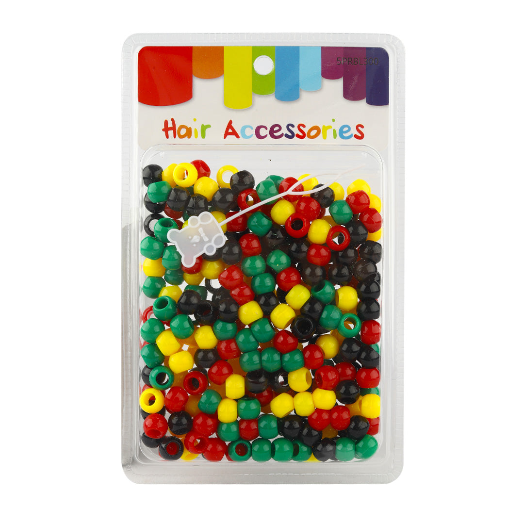 Plastic Hair Beads – Large Pack 300 pcs 10mm, Glossy Styling Beads for Braids, Twists, Crafts, Girls & Women, Classic Braiding Accessories with Braiding Tool