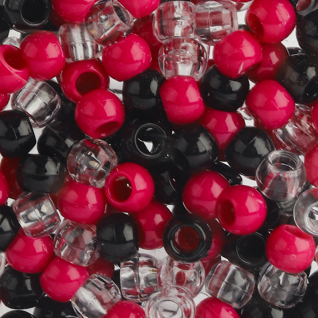 Plastic Hair Beads – Large Pack 300 pcs 10mm, Glossy Styling Beads for Braids, Twists, Crafts, Girls & Women, Classic Braiding Accessories with Braiding Tool