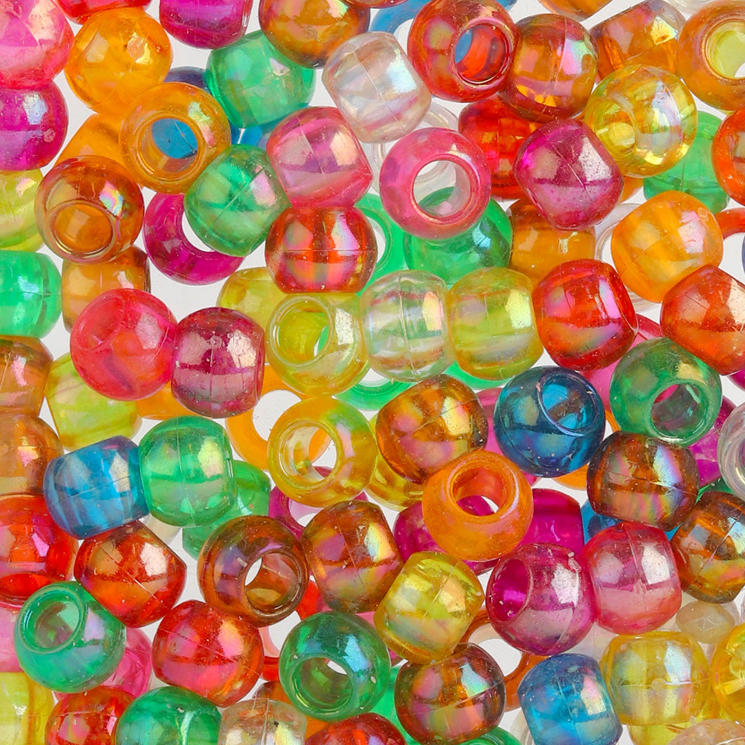 Plastic Hair Beads – Large Pack 300 pcs 10mm, Glossy Styling Beads for Braids, Twists, Crafts, Girls & Women, Classic Braiding Accessories with Braiding Tool