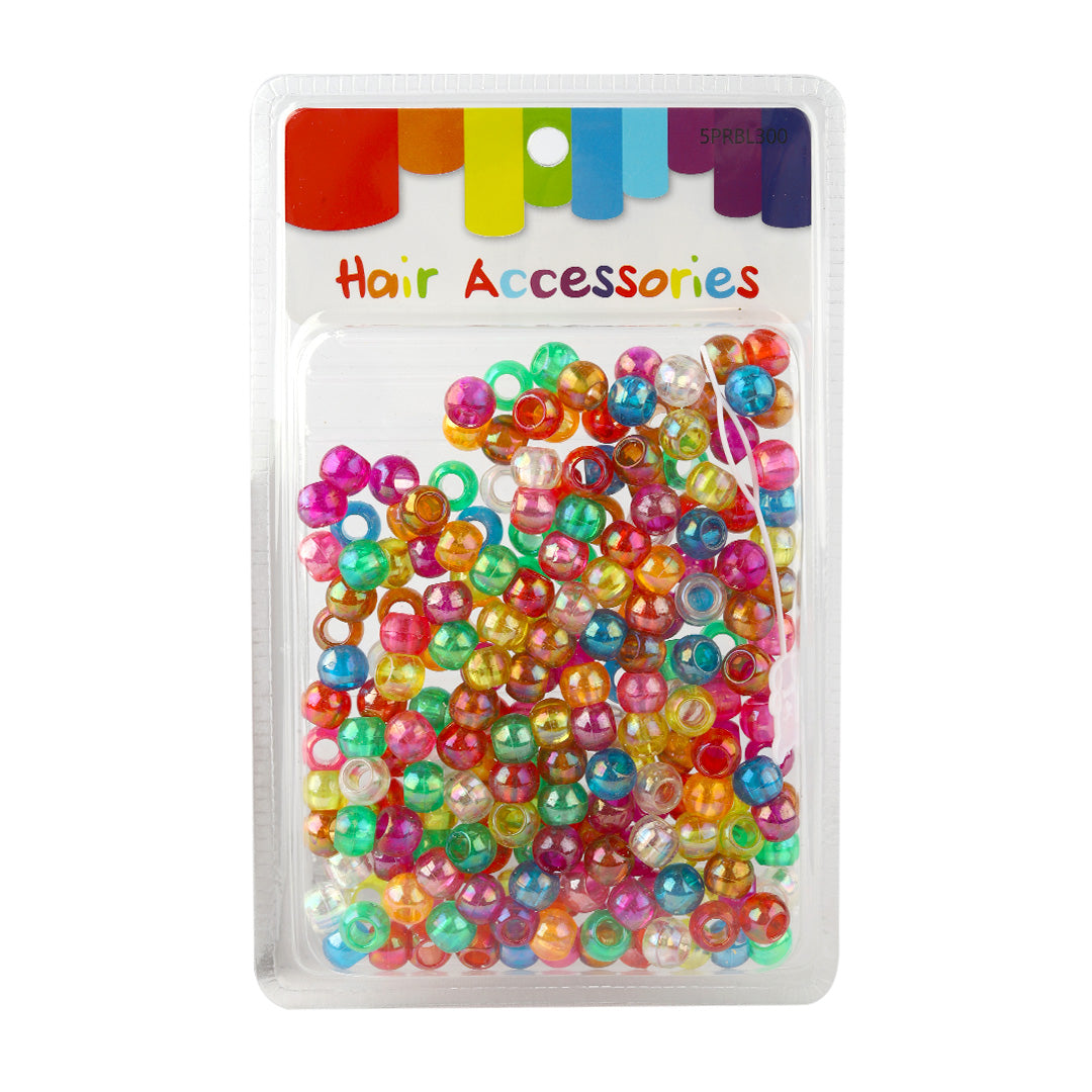 Plastic Hair Beads – Large Pack 300 pcs 10mm, Glossy Styling Beads for Braids, Twists, Crafts, Girls & Women, Classic Braiding Accessories with Braiding Tool