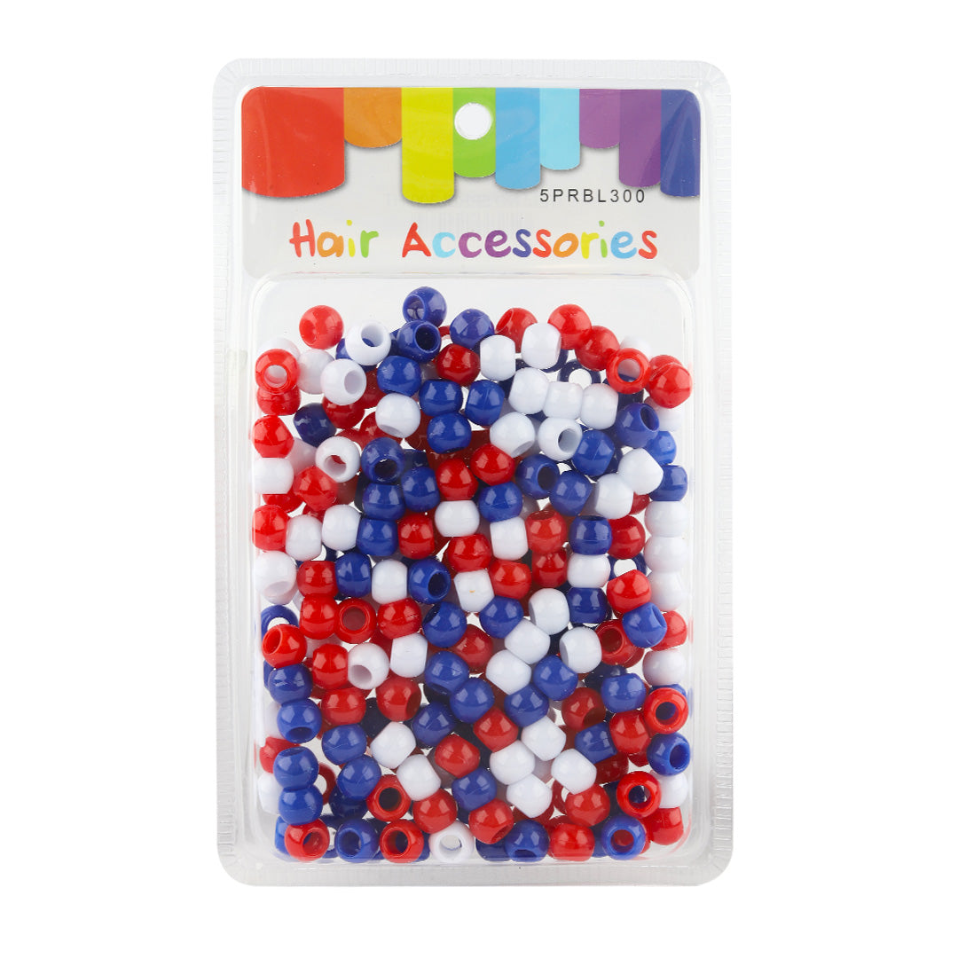 Plastic Hair Beads – Large Pack 300 pcs 10mm, Glossy Styling Beads for Braids, Twists, Crafts, Girls & Women, Classic Braiding Accessories with Braiding Tool