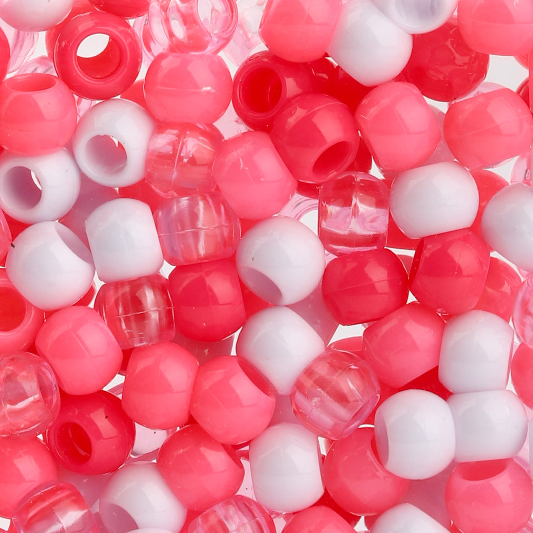 Plastic Hair Beads – Large Pack 300 pcs 10mm, Glossy Styling Beads for Braids, Twists, Crafts, Girls & Women, Classic Braiding Accessories with Braiding Tool