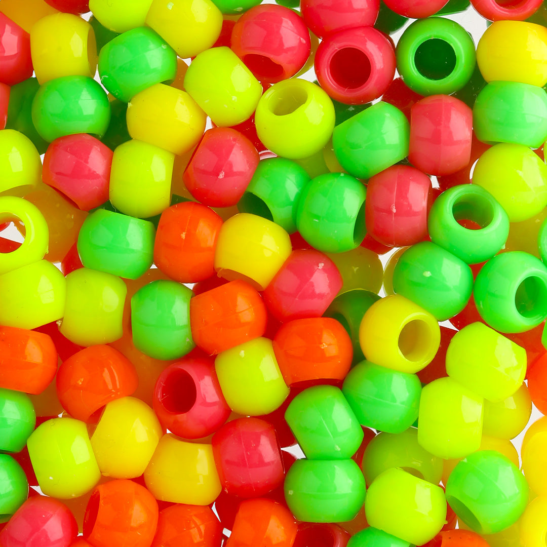 Plastic Hair Beads – Large Pack 300 pcs 10mm, Glossy Styling Beads for Braids, Twists, Crafts, Girls & Women, Classic Braiding Accessories with Braiding Tool