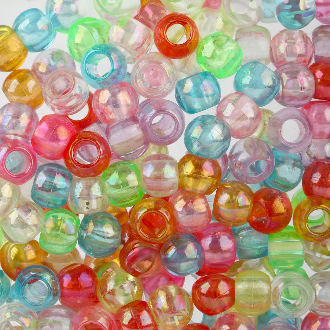 Plastic Hair Beads – Large Pack 300 pcs 10mm, Glossy Styling Beads for Braids, Twists, Crafts, Girls & Women, Classic Braiding Accessories with Braiding Tool