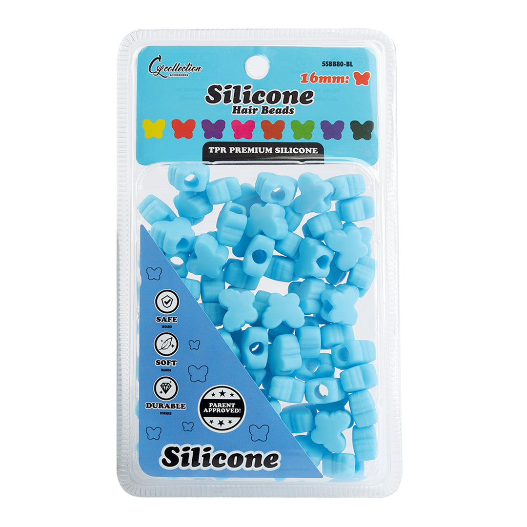 Butterfly Shaped Silicone Hair Beads – 1 Pack, 80 PCS 16mm, Soft & Flexible, Noiseless, Painless Hair Accessories for Women & Girls Stylish Braiding