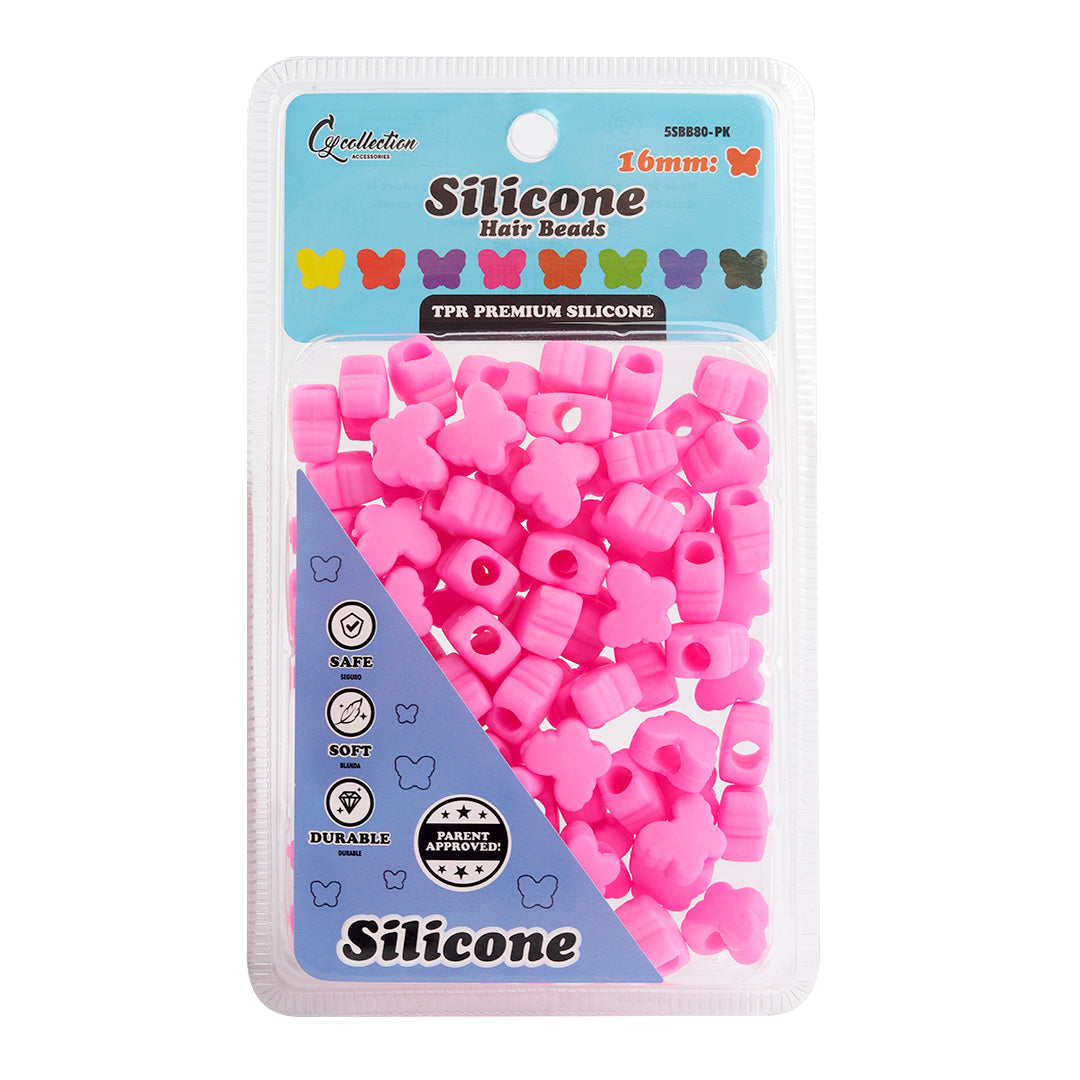 Butterfly Shaped Silicone Hair Beads – 1 Pack, 80 PCS 16mm, Soft & Flexible, Noiseless, Painless Hair Accessories for Women & Girls Stylish Braiding
