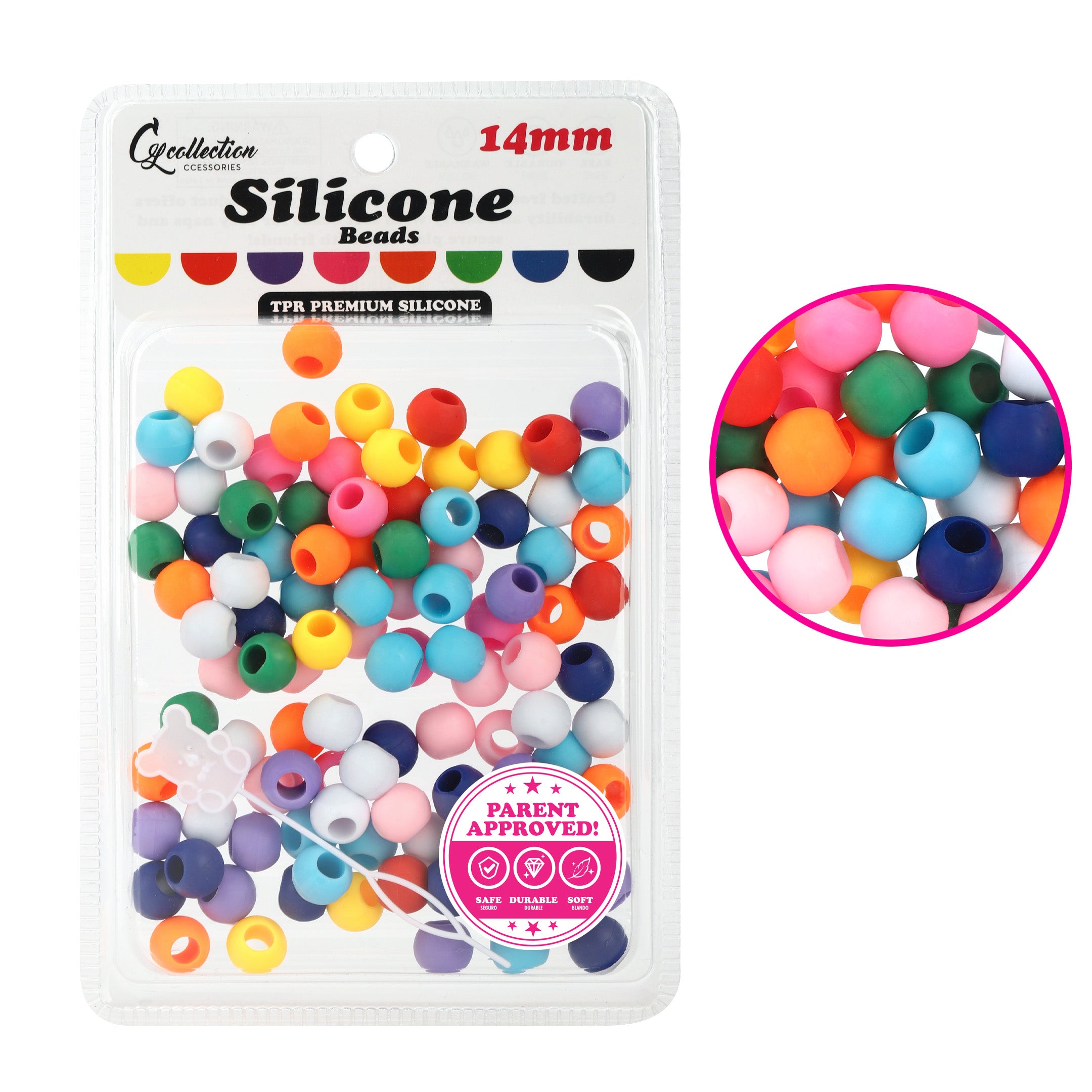 Silicone Hair Beads – 100 PCS 14mm, Premium Soft Rubber, Noiseless, Painless, Light for Women Girls Stylish Braiding