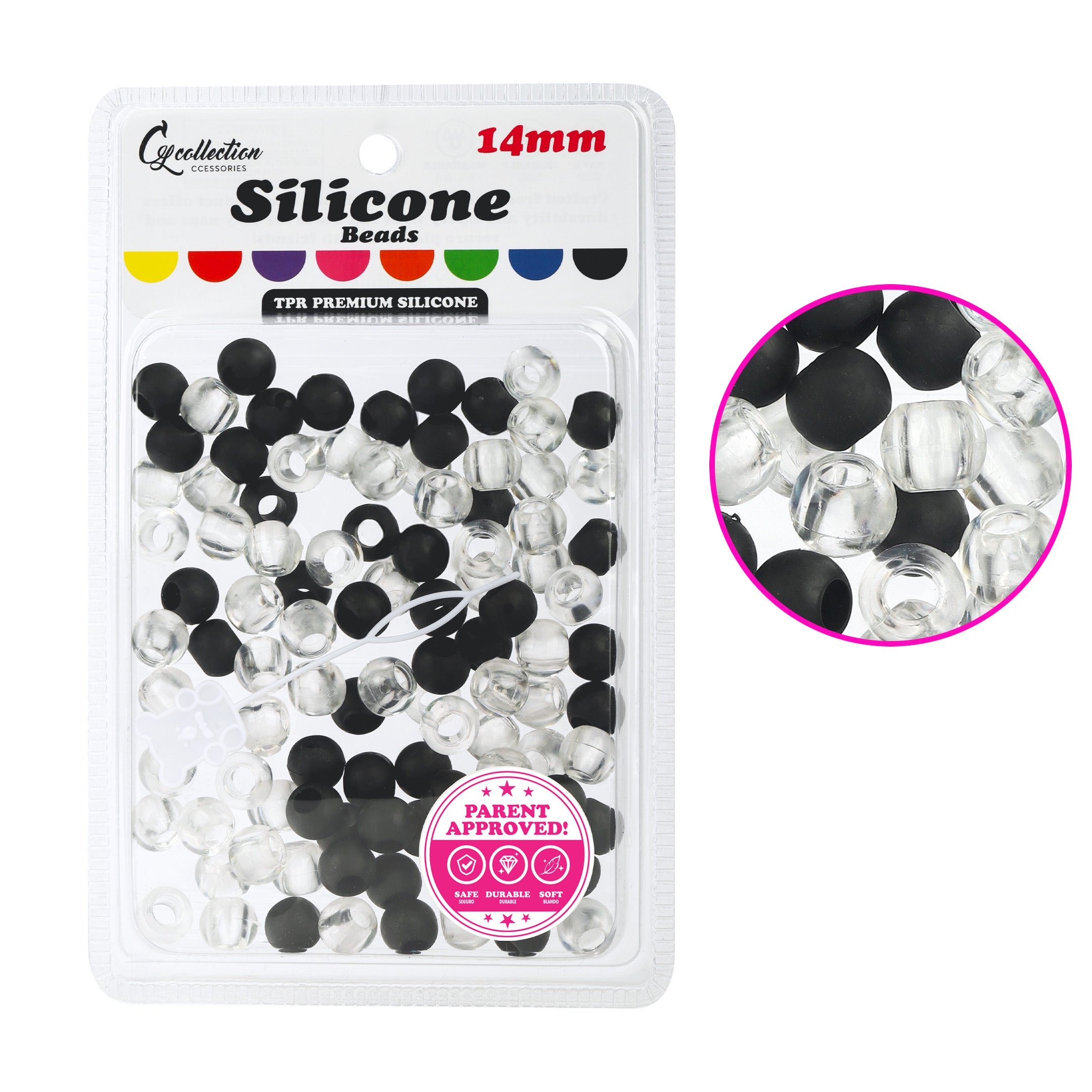 Silicone Hair Beads – 100 PCS 14mm, Premium Soft Rubber, Noiseless, Painless, Light for Women Girls Stylish Braiding
