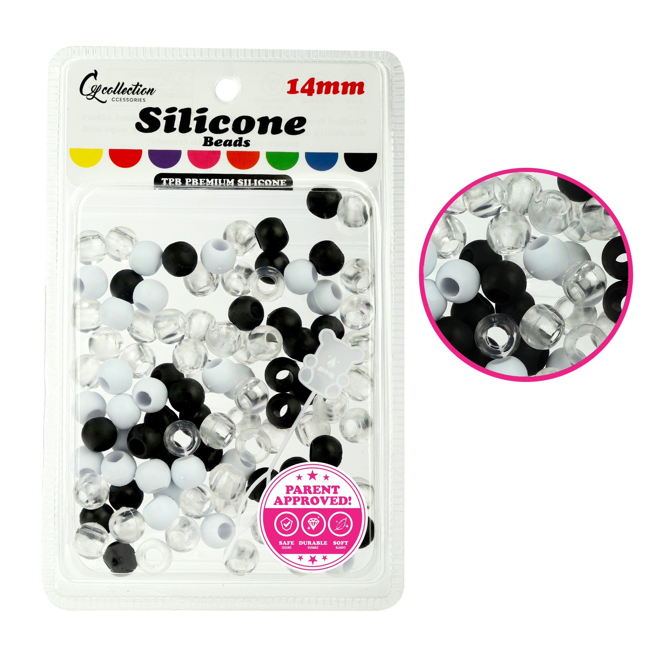 Silicone Hair Beads – 100 PCS 14mm, Premium Soft Rubber, Noiseless, Painless, Light for Women Girls Stylish Braiding