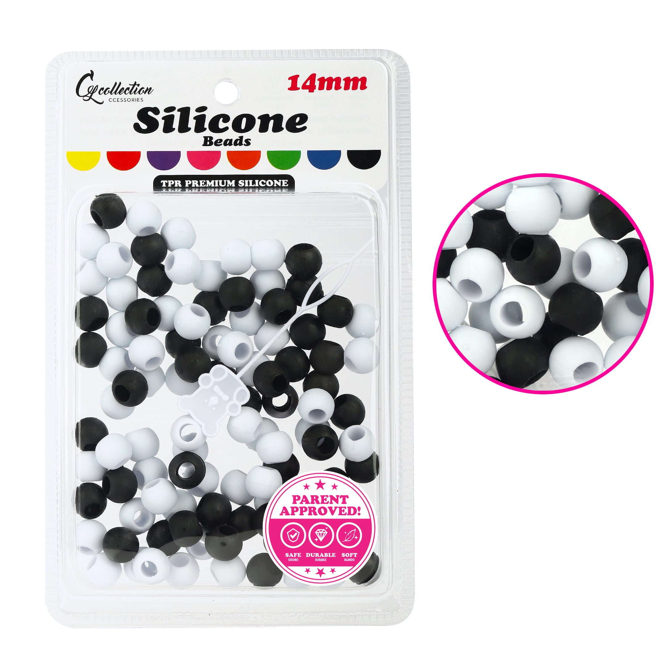 Silicone Hair Beads – 100 PCS 14mm, Premium Soft Rubber, Noiseless, Painless, Light for Women Girls Stylish Braiding