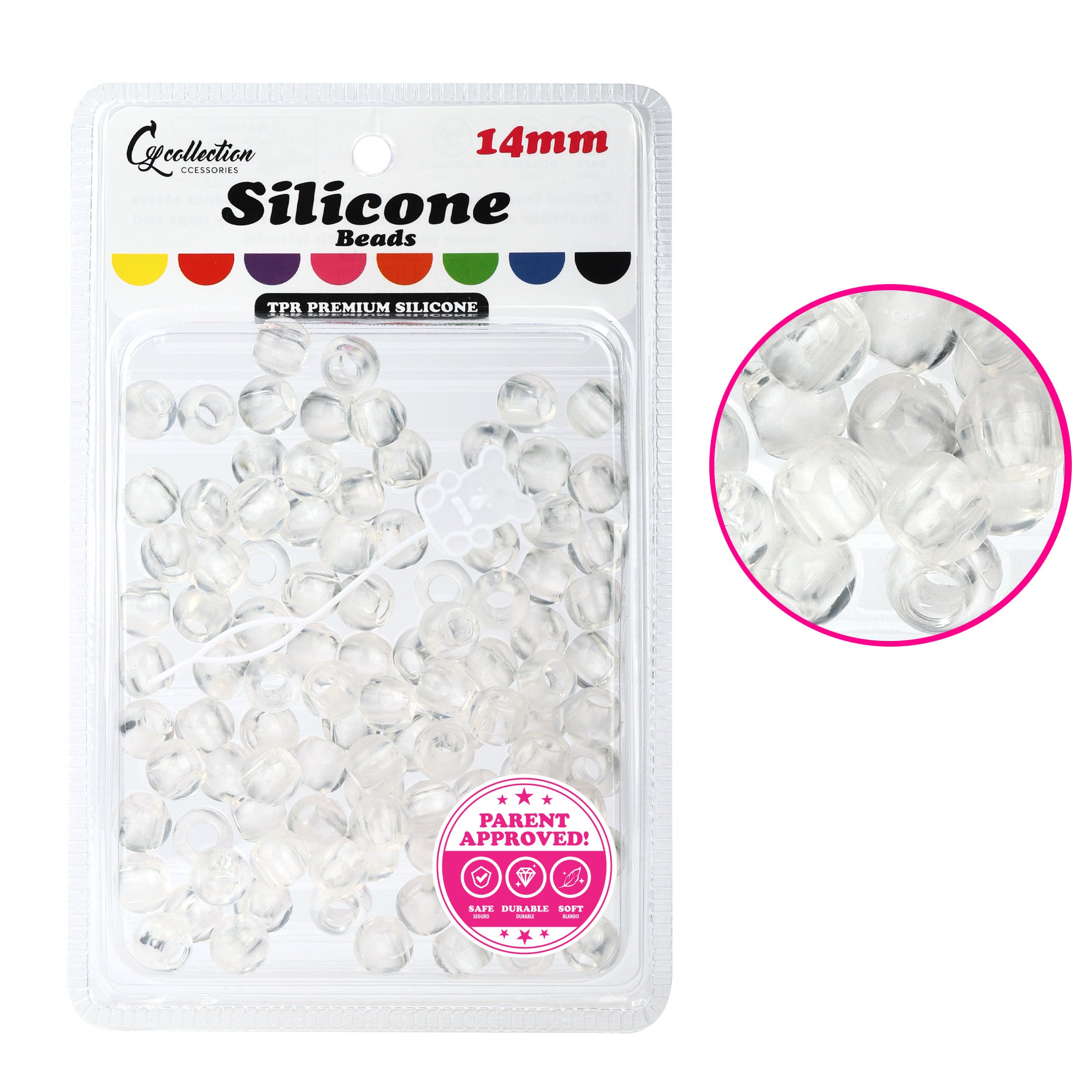 Silicone Hair Beads – 100 PCS 14mm, Premium Soft Rubber, Noiseless, Painless, Light for Women Girls Stylish Braiding