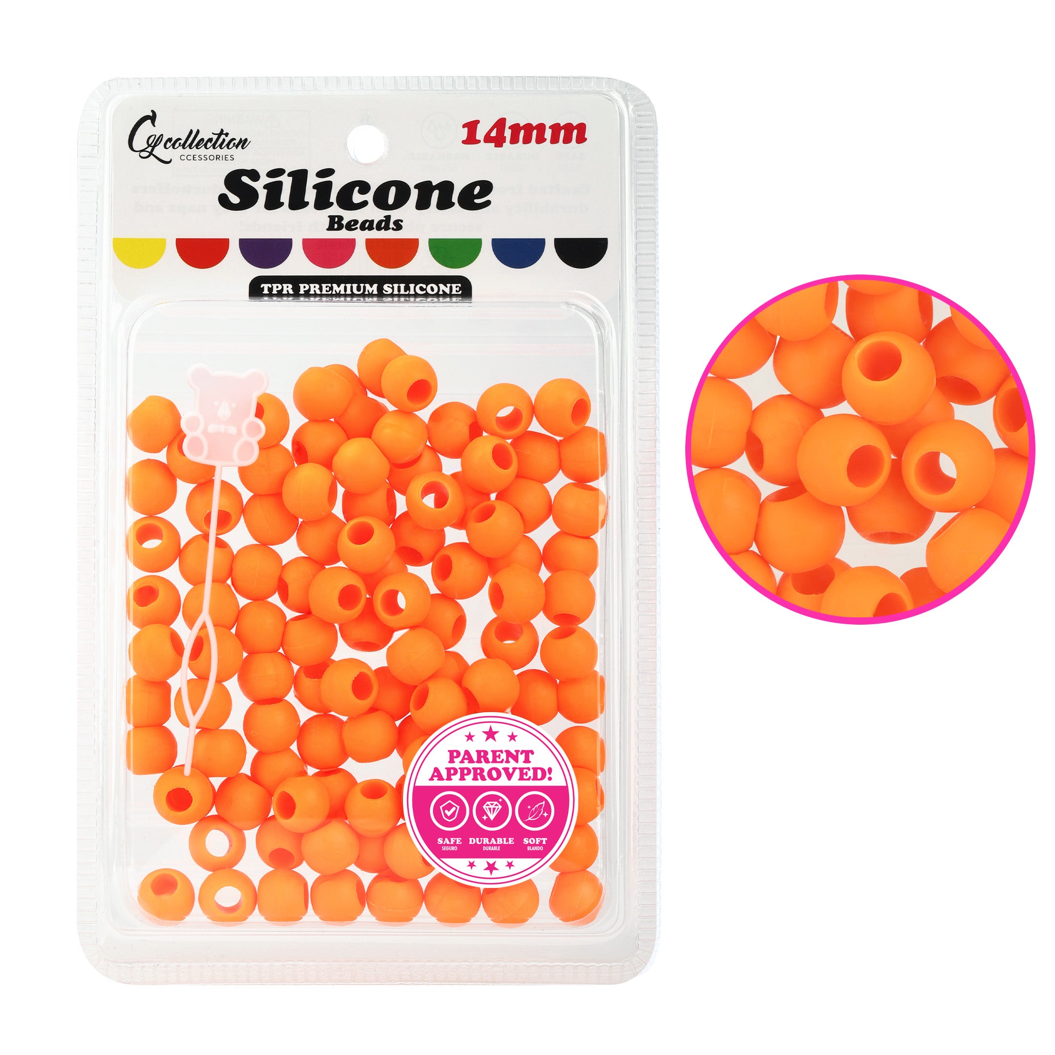 Silicone Hair Beads – 100 PCS 14mm, Premium Soft Rubber, Noiseless, Painless, Light for Women Girls Stylish Braiding