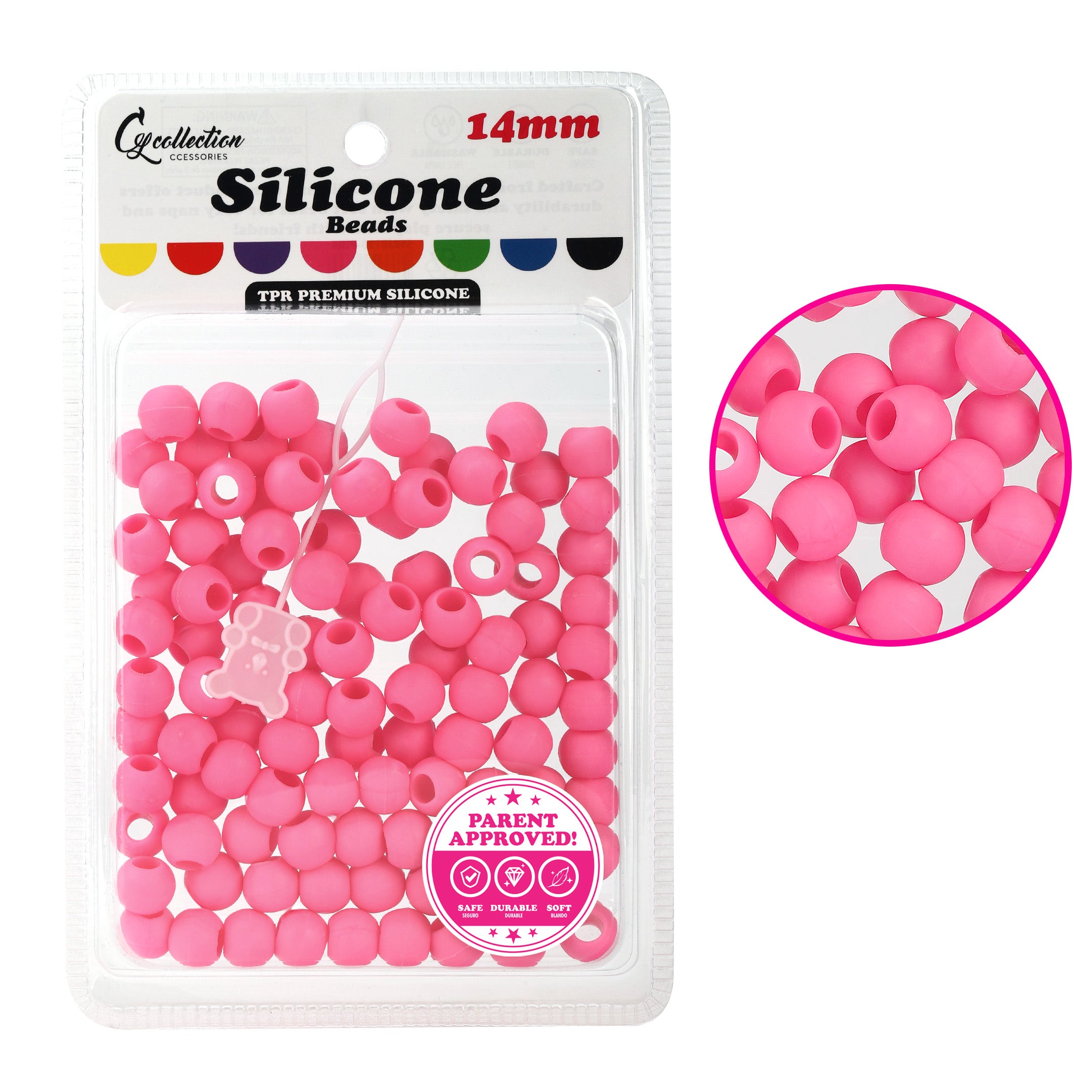 Silicone Hair Beads – 100 PCS 14mm, Premium Soft Rubber, Noiseless, Painless, Light for Women Girls Stylish Braiding