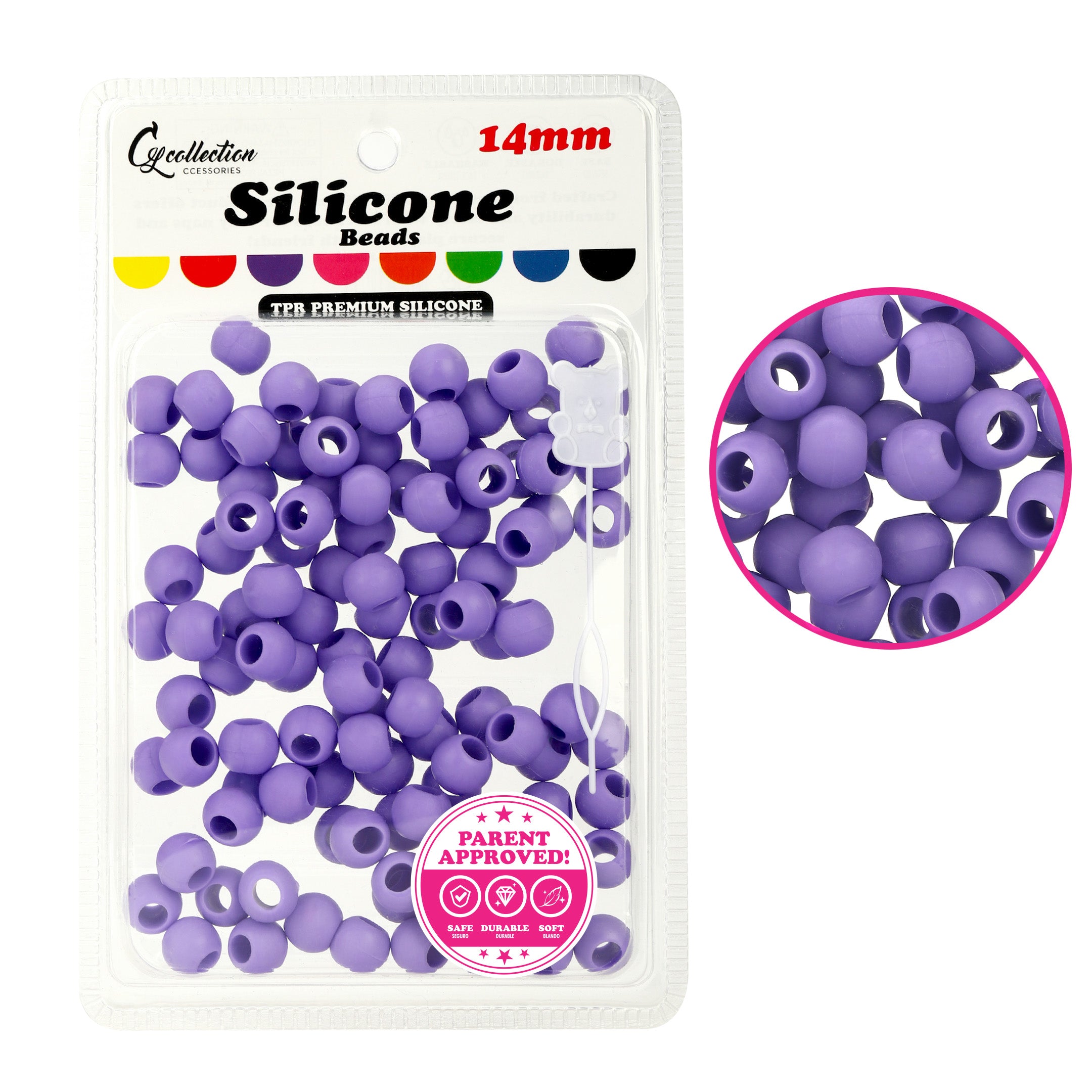 Silicone Hair Beads – 100 PCS 14mm, Premium Soft Rubber, Noiseless, Painless, Light for Women Girls Stylish Braiding