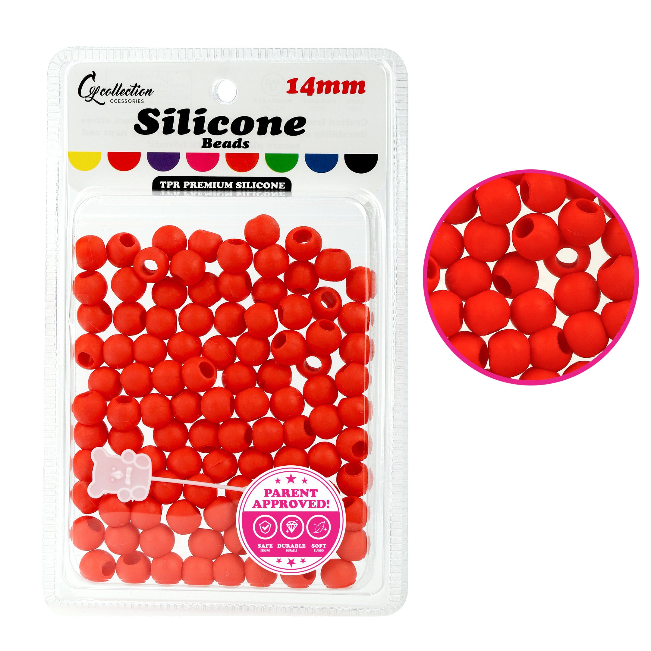 Silicone Hair Beads – 100 PCS 14mm, Premium Soft Rubber, Noiseless, Painless, Light for Women Girls Stylish Braiding