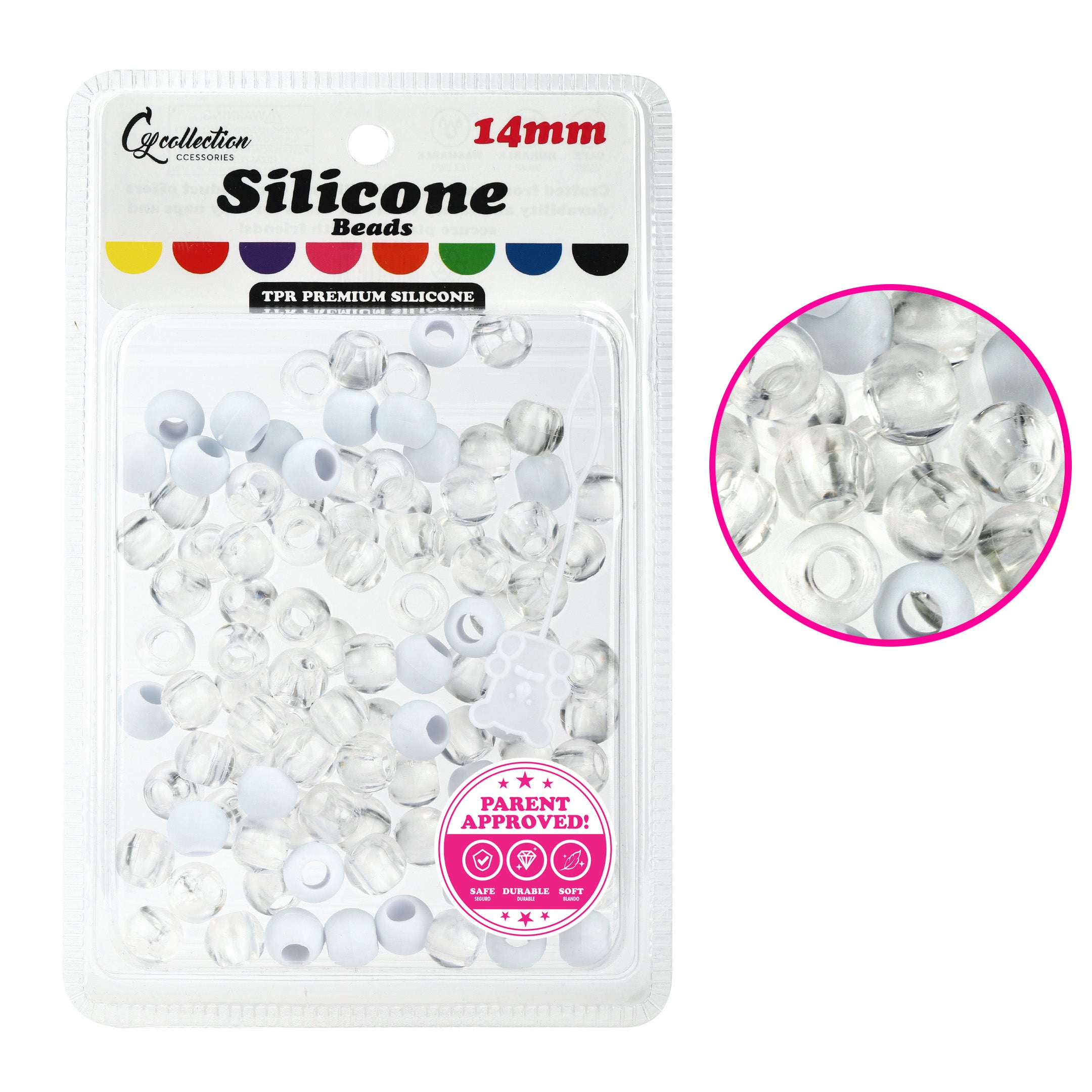 Silicone Hair Beads – 100 PCS 14mm, Premium Soft Rubber, Noiseless, Painless, Light for Women Girls Stylish Braiding