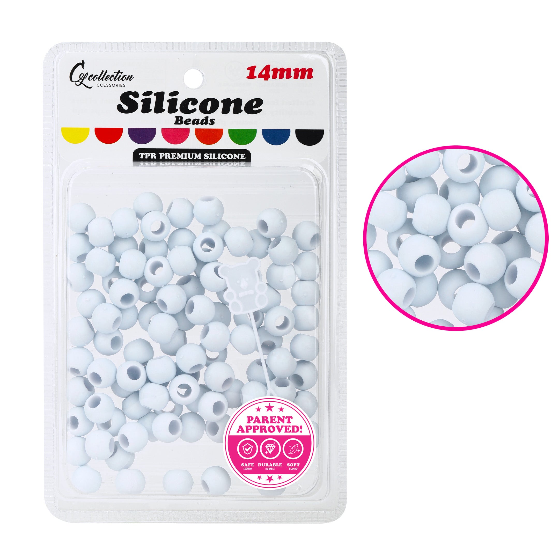 Silicone Hair Beads – 100 PCS 14mm, Premium Soft Rubber, Noiseless, Painless, Light for Women Girls Stylish Braiding