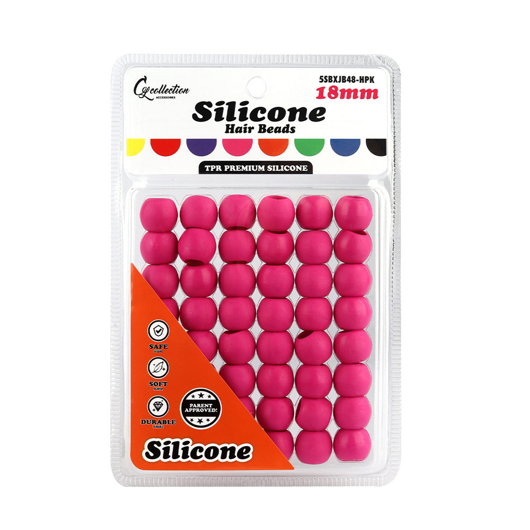 Silicone Hair Beads Large – 48 PCS 18mm, Premium Soft Rubber, Noiseless, Painless, Light for Women Girls Stylish Braiding