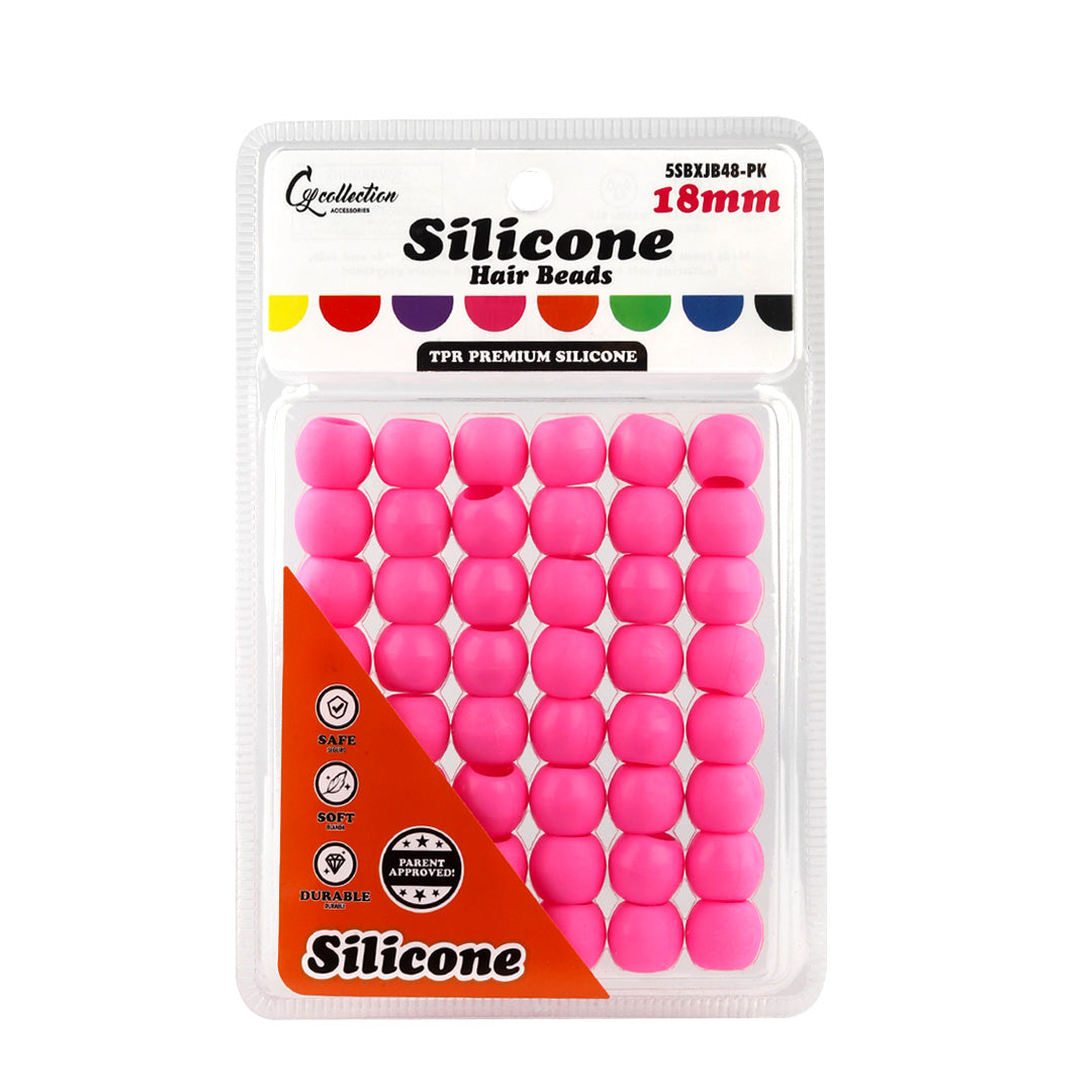 Silicone Hair Beads Large – 48 PCS 18mm, Premium Soft Rubber, Noiseless, Painless, Light for Women Girls Stylish Braiding