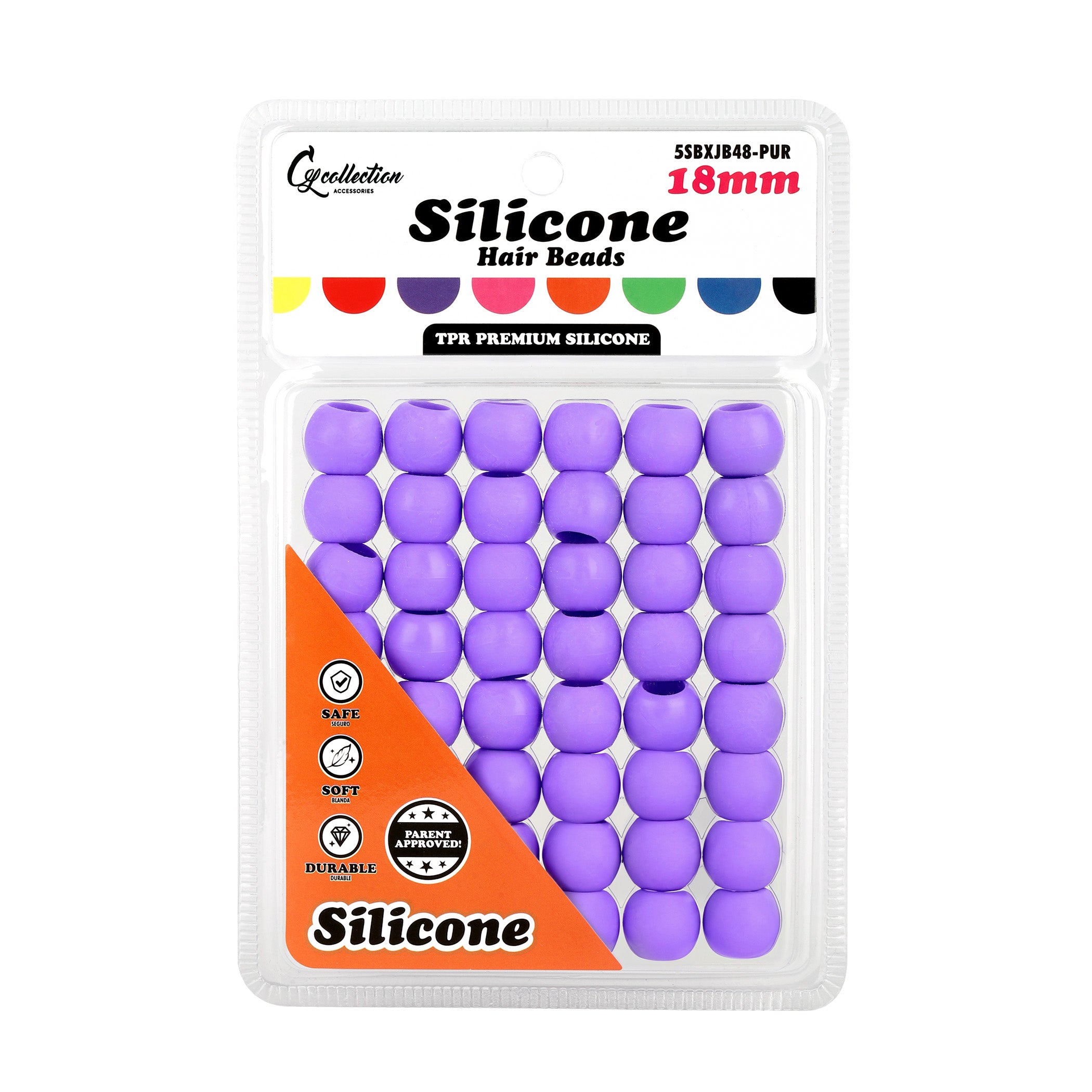 Silicone Hair Beads Large – 48 PCS 18mm, Premium Soft Rubber, Noiseless, Painless, Light for Women Girls Stylish Braiding