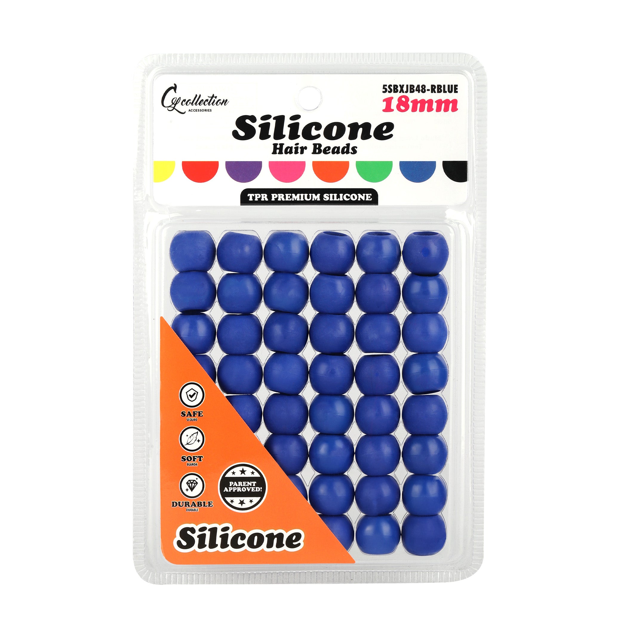 Silicone Hair Beads Large – 48 PCS 18mm, Premium Soft Rubber, Noiseless, Painless, Light for Women Girls Stylish Braiding