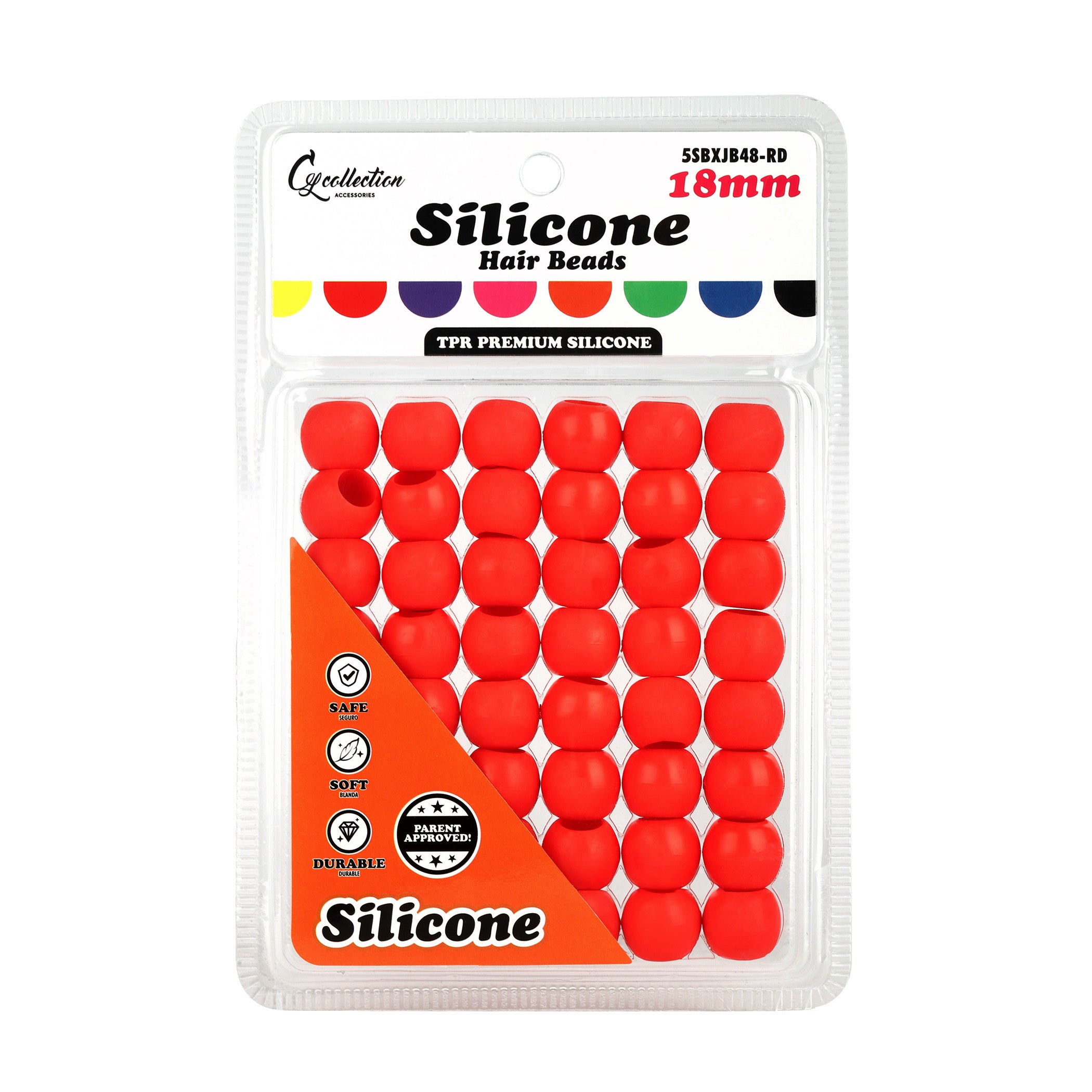 Silicone Hair Beads Large – 48 PCS 18mm, Premium Soft Rubber, Noiseless, Painless, Light for Women Girls Stylish Braiding