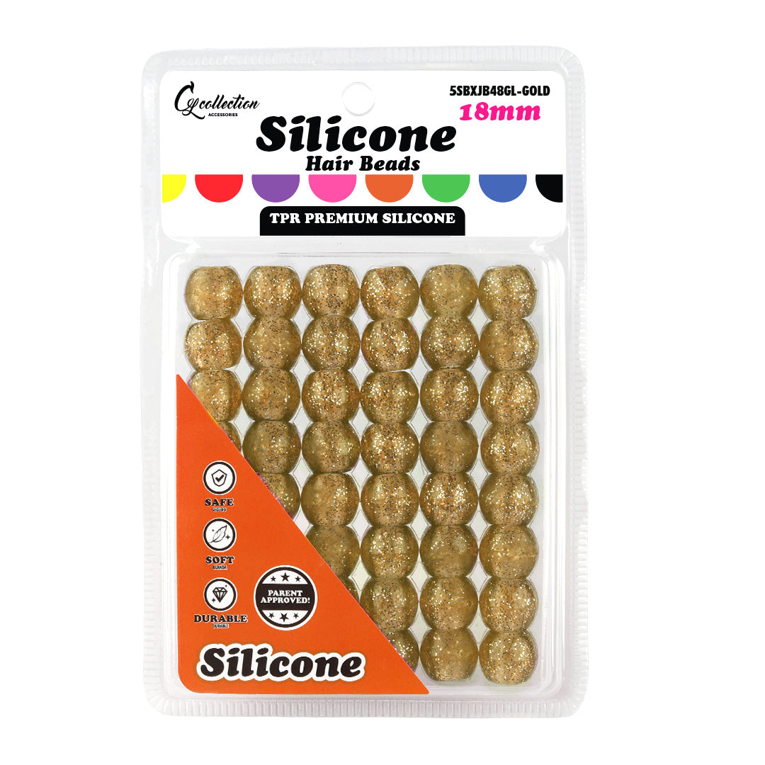 Silicone Hair Beads Large – 48 PCS 18mm, Premium Soft Rubber, Noiseless, Painless, Light for Women Girls Stylish Braiding