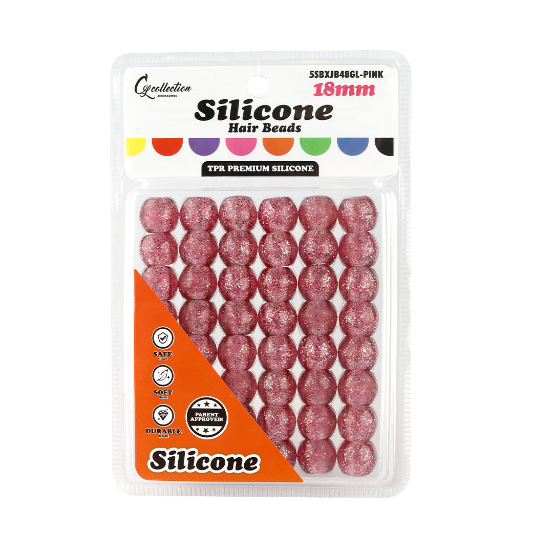Silicone Hair Beads Large – 48 PCS 18mm, Premium Soft Rubber, Noiseless, Painless, Light for Women Girls Stylish Braiding