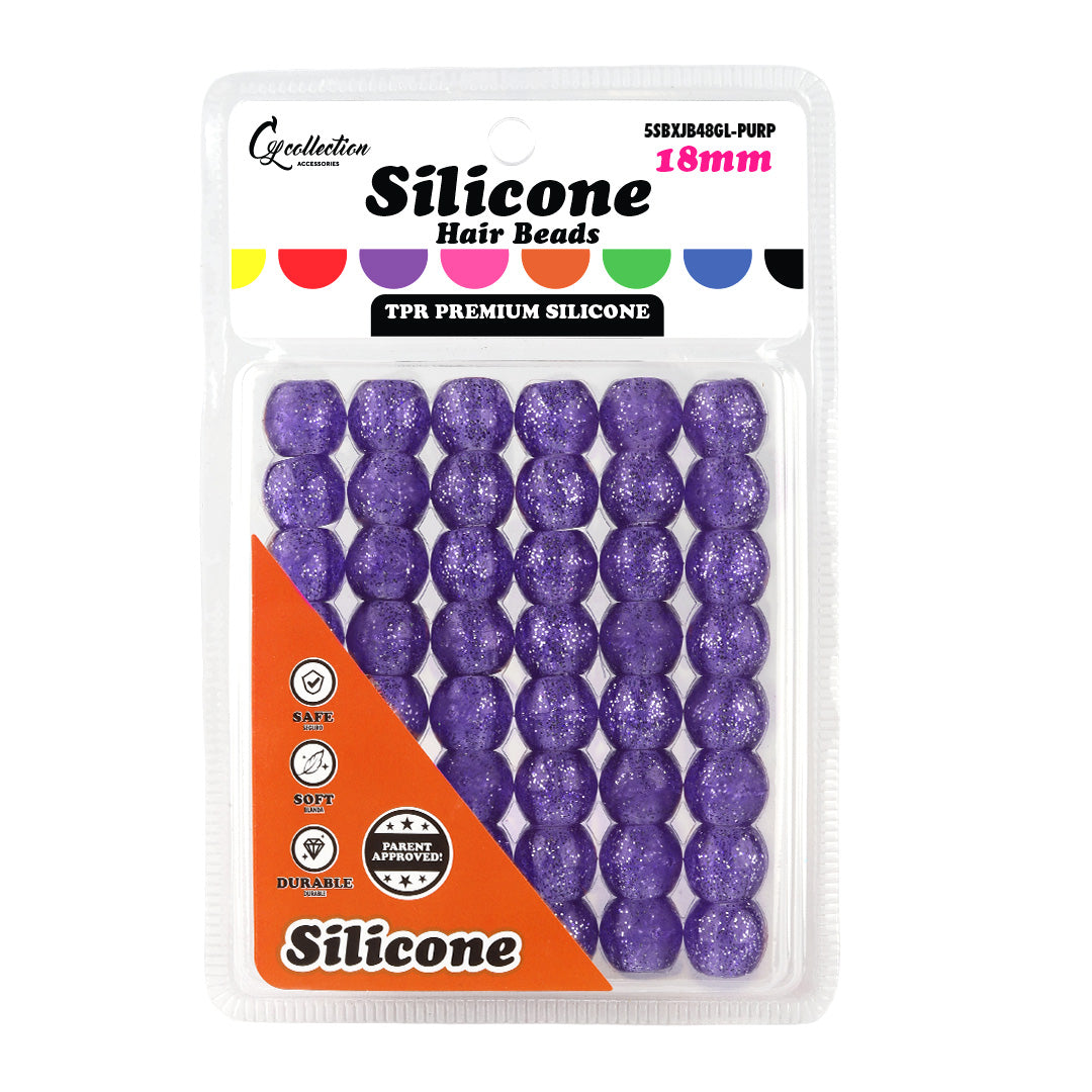 Silicone Hair Beads Large – 48 PCS 18mm, Premium Soft Rubber, Noiseless, Painless, Light for Women Girls Stylish Braiding