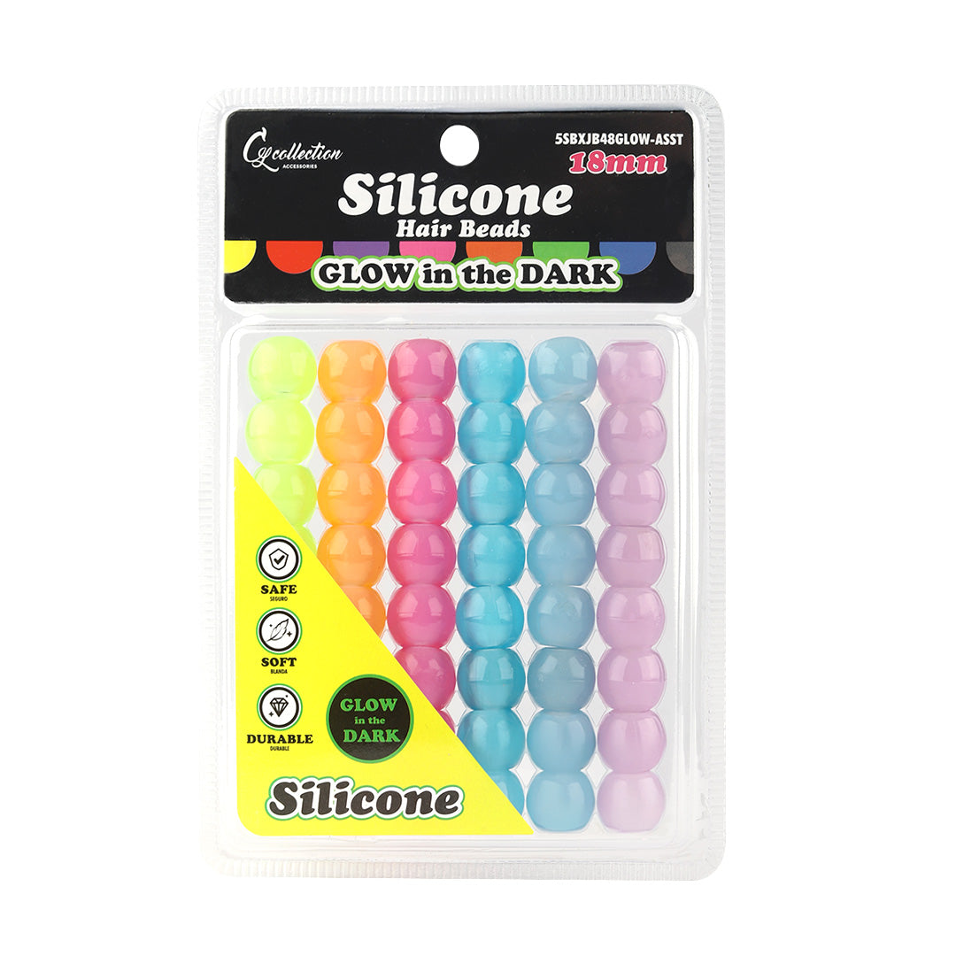 Silicone Hair Beads Large – 48 PCS 18mm, Premium Soft Rubber, Noiseless, Painless, Light for Women Girls Stylish Braiding