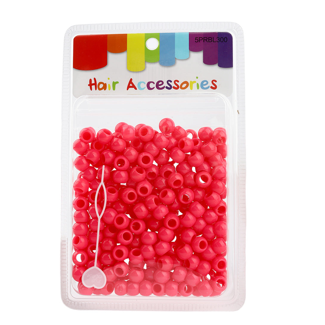 Plastic Hair Beads – Large Pack 300 pcs 10mm, Glossy Styling Beads for Braids, Twists, Crafts, Girls & Women, Classic Braiding Accessories with Braiding Tool