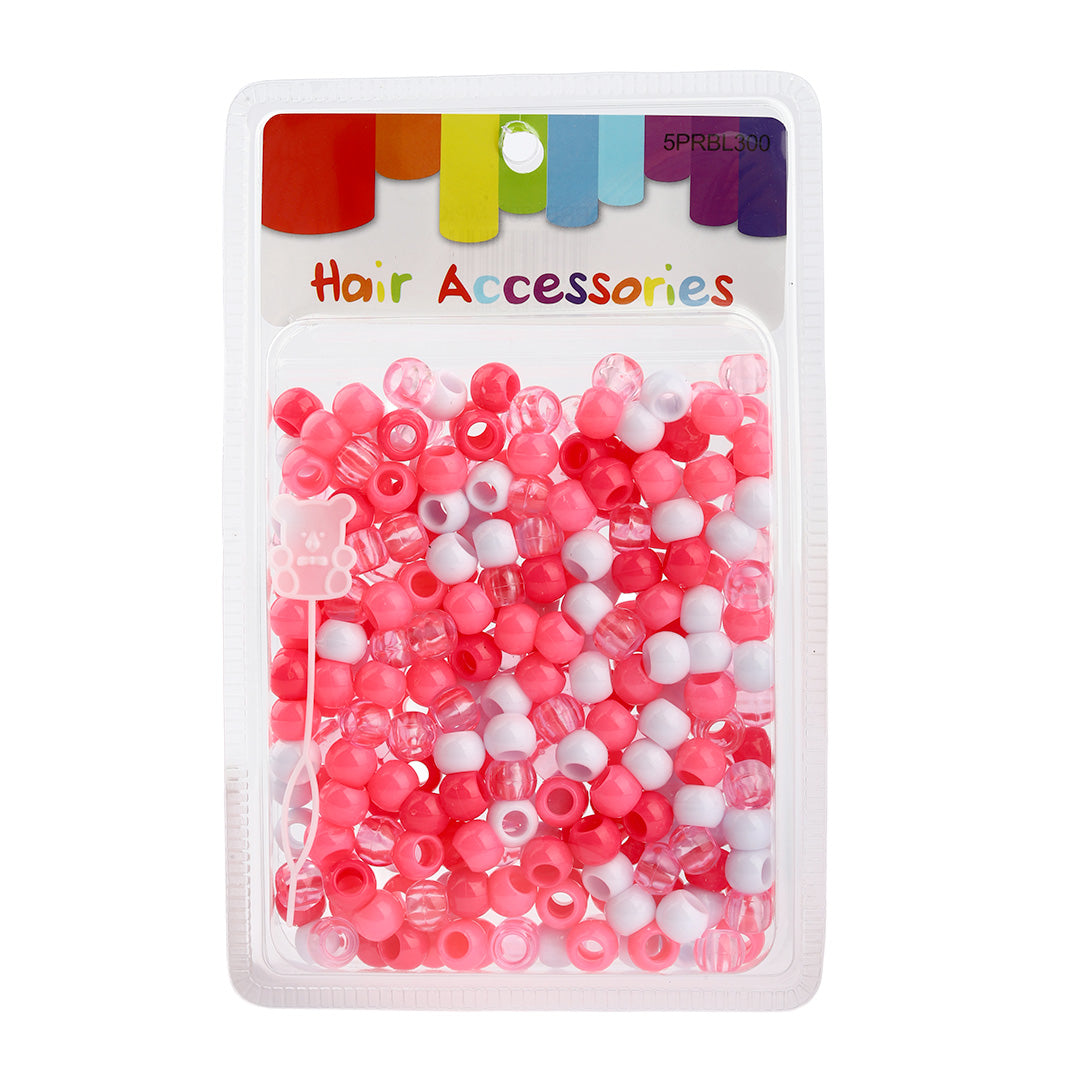 Plastic Hair Beads – Large Pack 300 pcs 10mm, Glossy Styling Beads for Braids, Twists, Crafts, Girls & Women, Classic Braiding Accessories with Braiding Tool
