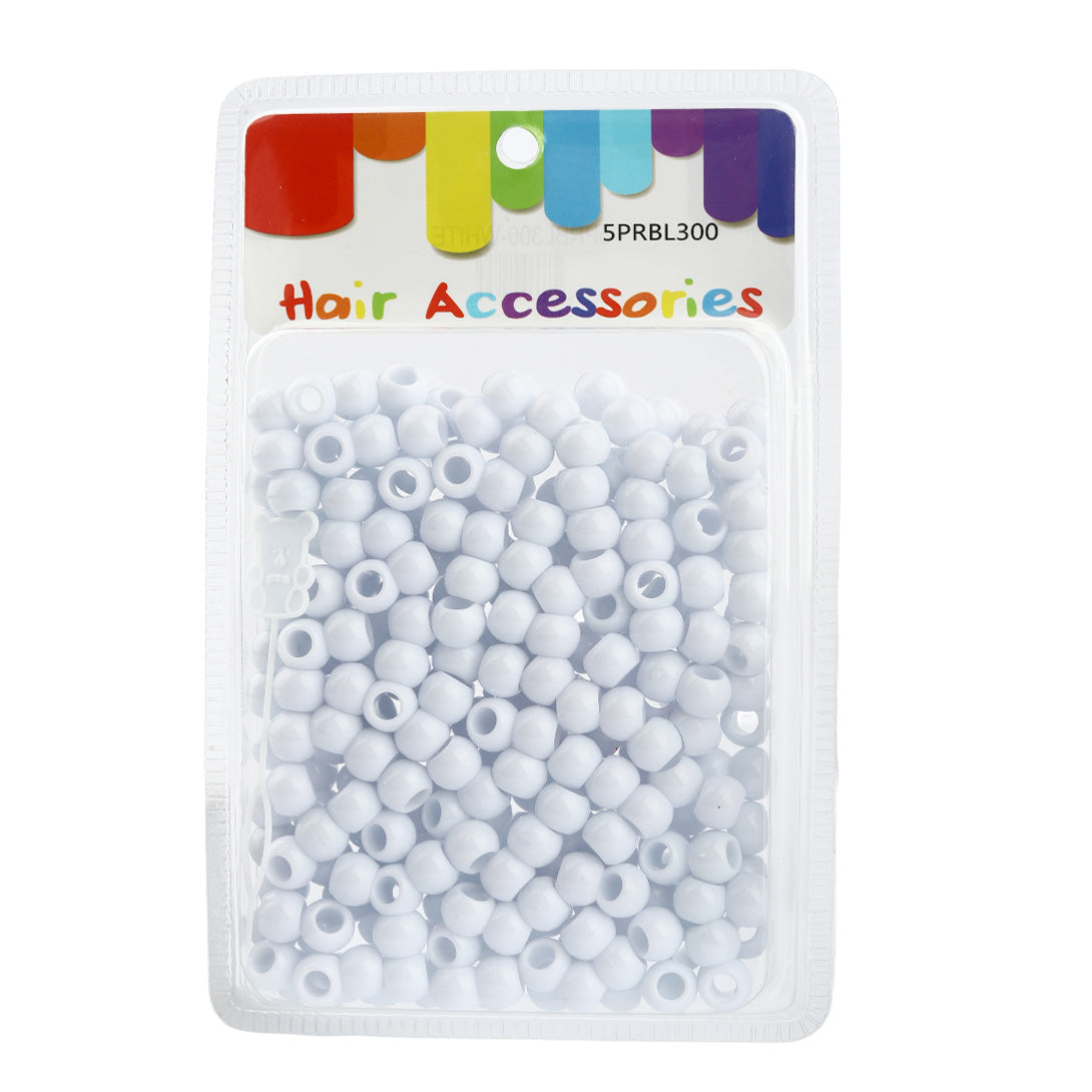 Plastic Hair Beads – Large Pack 300 pcs 10mm, Glossy Styling Beads for Braids, Twists, Crafts, Girls & Women, Classic Braiding Accessories with Braiding Tool