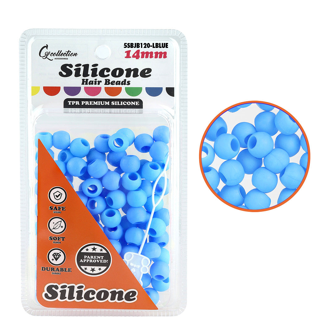 Silicone Hair Beads – 100 PCS 14mm, Premium Soft Rubber, Noiseless, Painless, Light for Women Girls Stylish Braiding