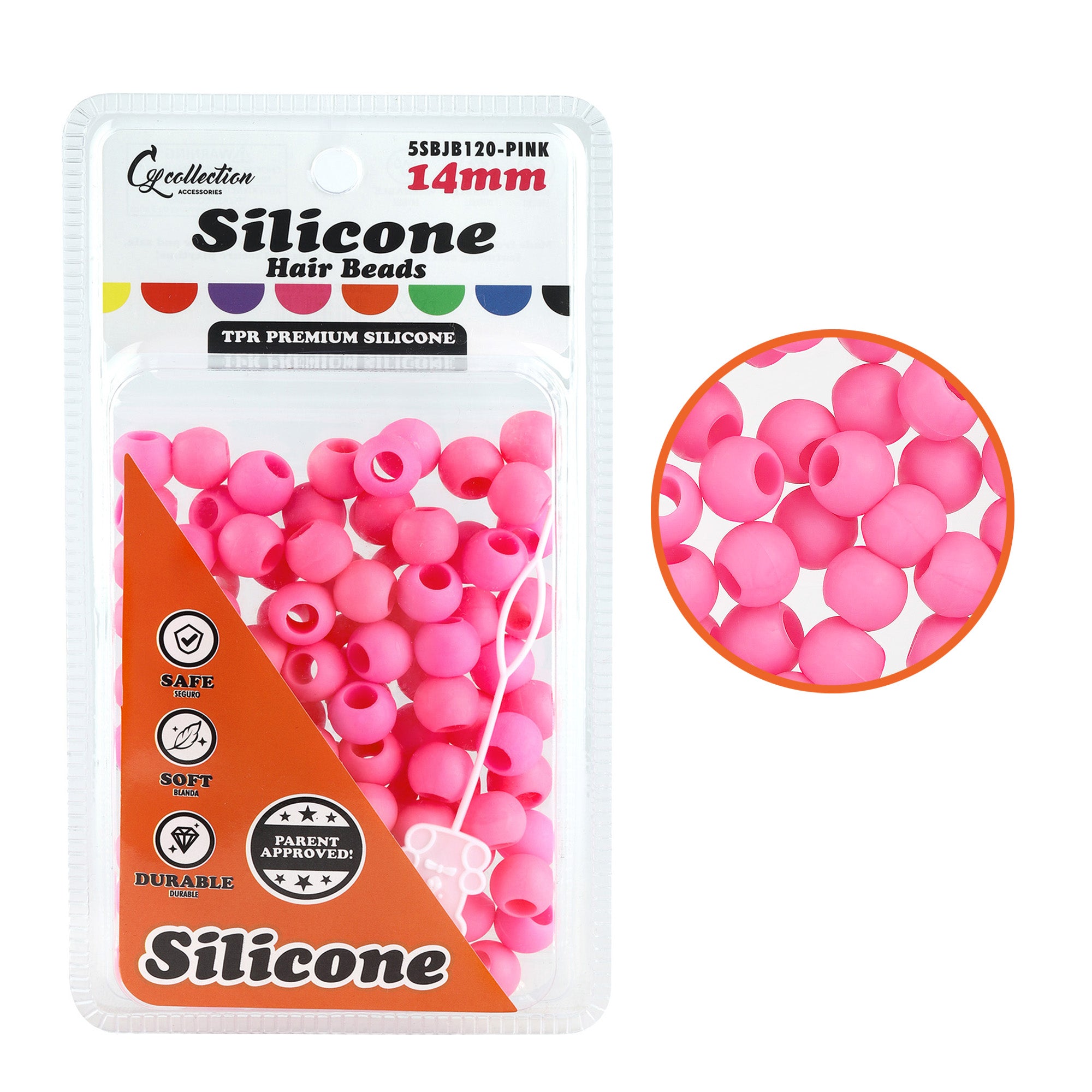 Silicone Hair Beads – 100 PCS 14mm, Premium Soft Rubber, Noiseless, Painless, Light for Women Girls Stylish Braiding