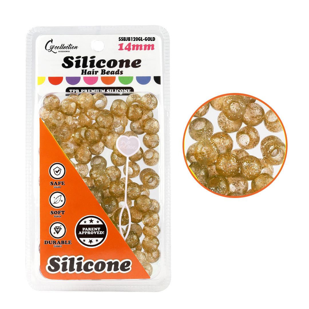 Silicone Hair Beads – 100 PCS 14mm, Premium Soft Rubber, Noiseless, Painless, Light for Women Girls Stylish Braiding