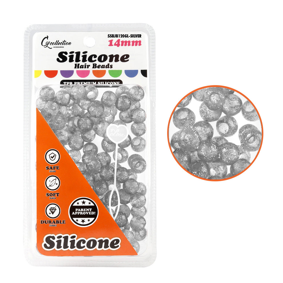 Silicone Hair Beads – 100 PCS 14mm, Premium Soft Rubber, Noiseless, Painless, Light for Women Girls Stylish Braiding